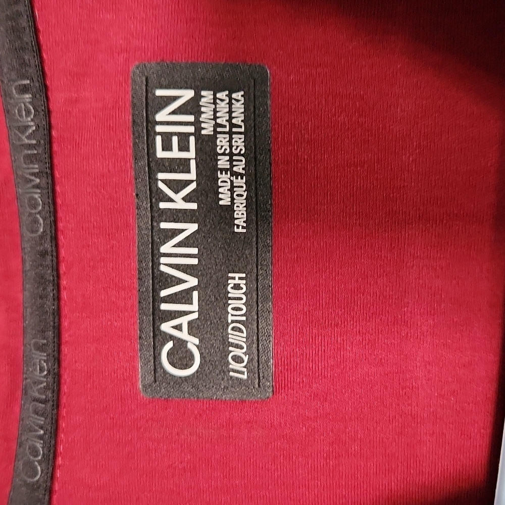 Red CK liquid touch button up shirt